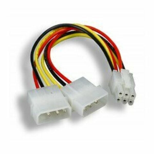 Swe-Tech 3C Dual 5.25-inch Molex Female Power to PCI Express 6-Pin PC Power Adapter Cable, 8 inches FWT11W3-10008